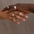 The Leo Half Round Band ~  with Black Diamonds in Silver
